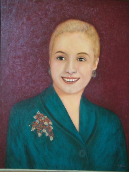 OBRA DE ARTE AL OLEO EVA PERON RETRATO