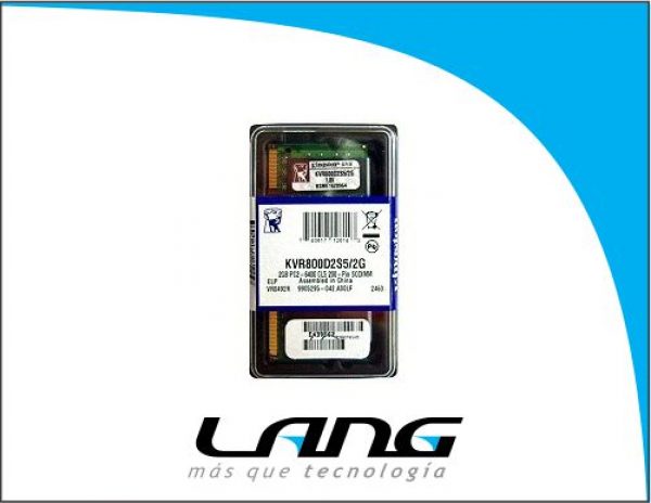 MEMORIA NOTEBOOK DDR2 2GB 800 KINGSTON