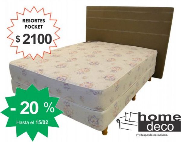 Colchon+Sommier 2 PLAZAS Resortes POCKET