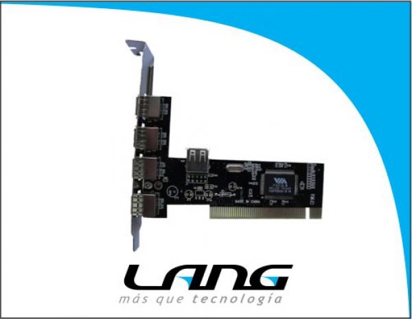 PLACA PCI 4 PUERTOS USB 2.0 EXT+1 INT