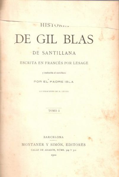 HISTORIA DE GIL BLAS DE SANTILLANA. 1900