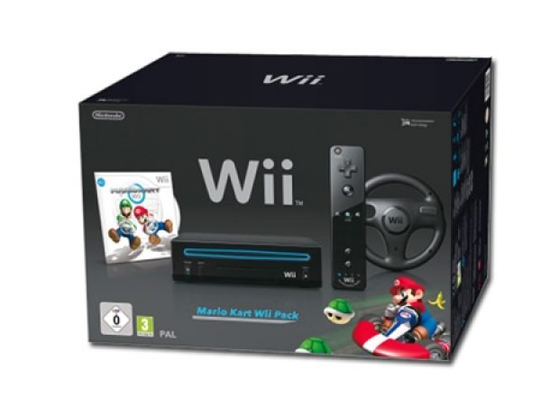 WII NEGRA KIT MARIO KART FLASHEADA