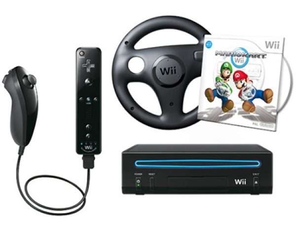 WII NEGRA KIT MARIO KART FLASHEADA