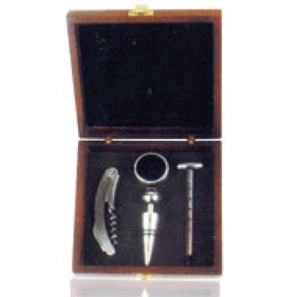 Caja Portavino madera  5 accesorios
