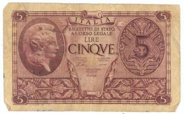 Billete a&ntilde;o 1944 - Italia