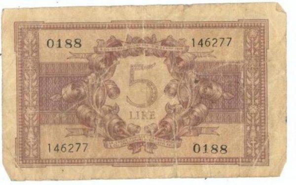 Billete a&ntilde;o 1944 - Italia
