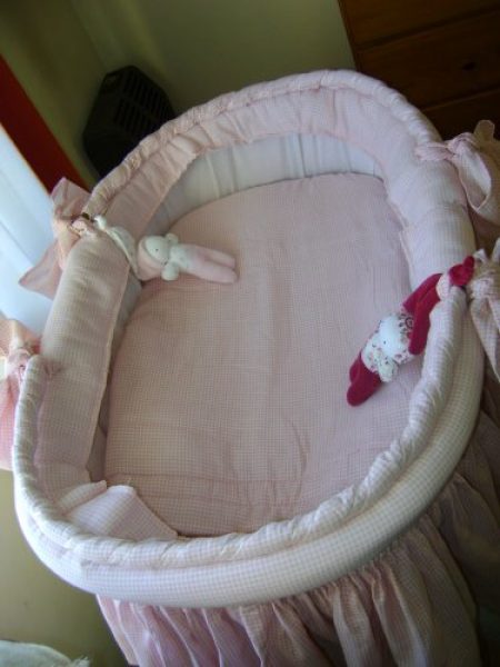 Mois&eacute;s para bebe con pie y tul!!!!