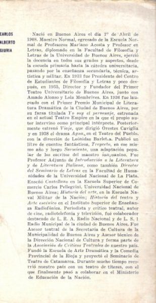 CARLOS ALBERTO GIURIA. INDAGACION DEL PORTE&Ntilde;O