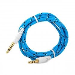 Cable Auxiliar Plug 3.5mm 1m Azul Netmak