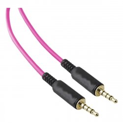 Cable Auxiliar Plug 3.5mm 1m Rosa Netmak