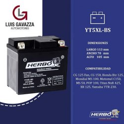 BATERÍA HERBO YTX5L - BS (HONDA BIZ 125)