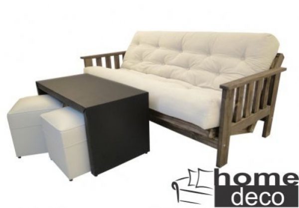 Combo Futon Colchon Mesa Ratona PUFF 
