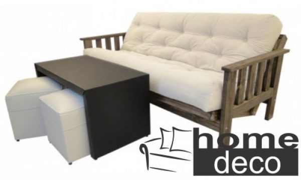 Combo Futon Colchon Mesa Ratona PUFF 