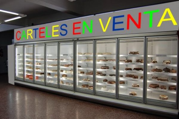 Cartel backlight � para heladera exhib.