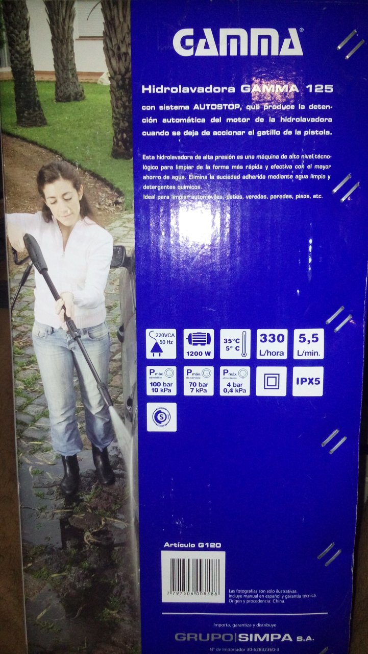 Hidrolavadora Gamma 125 1200w en Tandil - Región 20