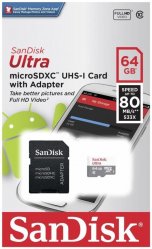 Memoria MicroSD 64GB Ultra Clase 10