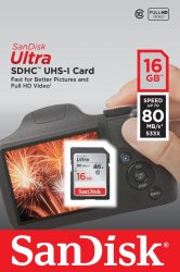 Memoria SD 16GB Ultra Clase 10 Sandisk