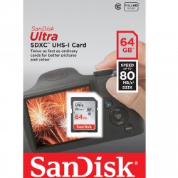 Memoria SD 64GB Ultra Clase 10 80mb/s