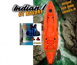 kayak fishing Indian + chaleco y pala
