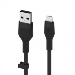 Cable a Lightning Silicon Negro 1m Alo