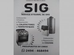 SERVICE DE GAS. GASISTA MATRICULADO