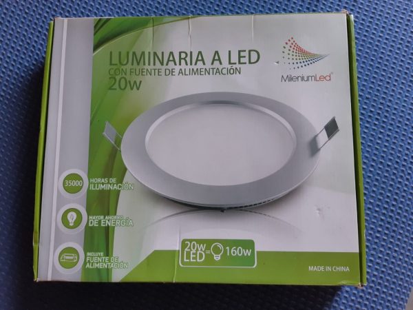 Plaf&oacute;n Panel Led Embutir Circular Platin