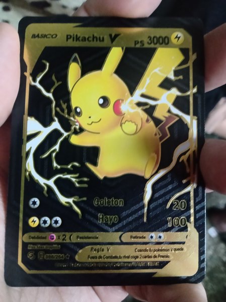 Pikachu V Carta Pokemon Color Negra