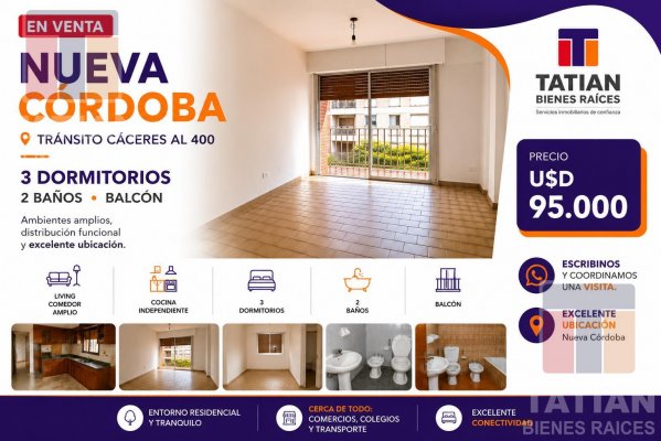 Departamento en venta | 5 ambientes | Nueva Cordoba | Cordoba