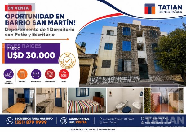 Departamento en venta | 4 ambientes | San Martin | Cordoba