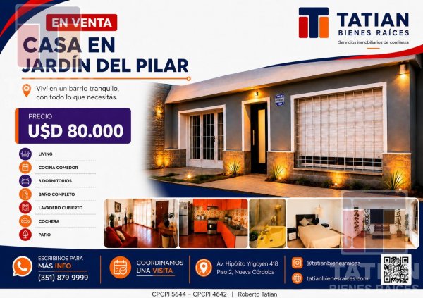 Casa en venta | 5 ambientes | Jardin Del Pilar | Cordoba