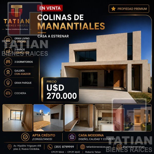 Casa en venta | 5 ambientes | Colinas de Manantiales | Cordoba