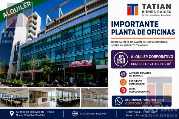 Oficina en alquiler | 5 ambientes | Nueva Cordoba | Cordoba
