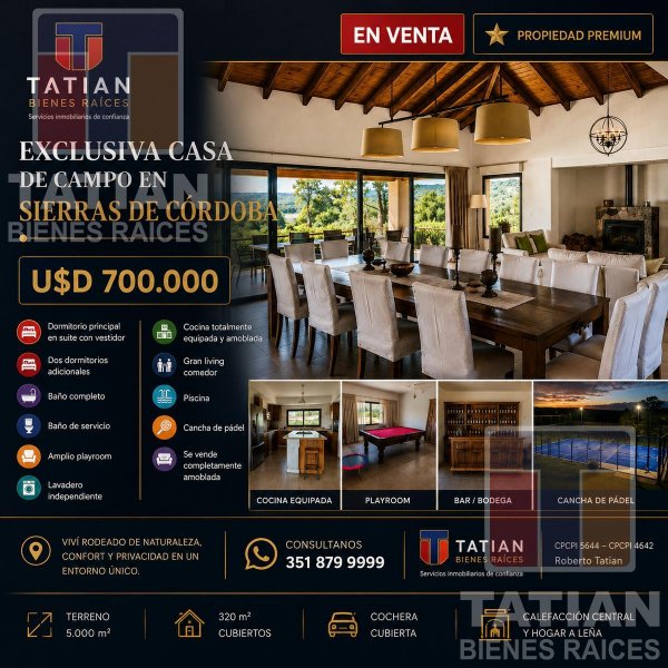 Casa en venta | 8 ambientes | Santa Rosa De Calamuchita