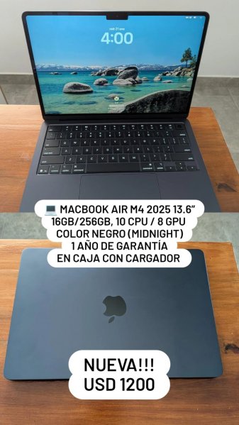 Macbook air 13.6" M4 2025 16gb 256gb ssd - Azul